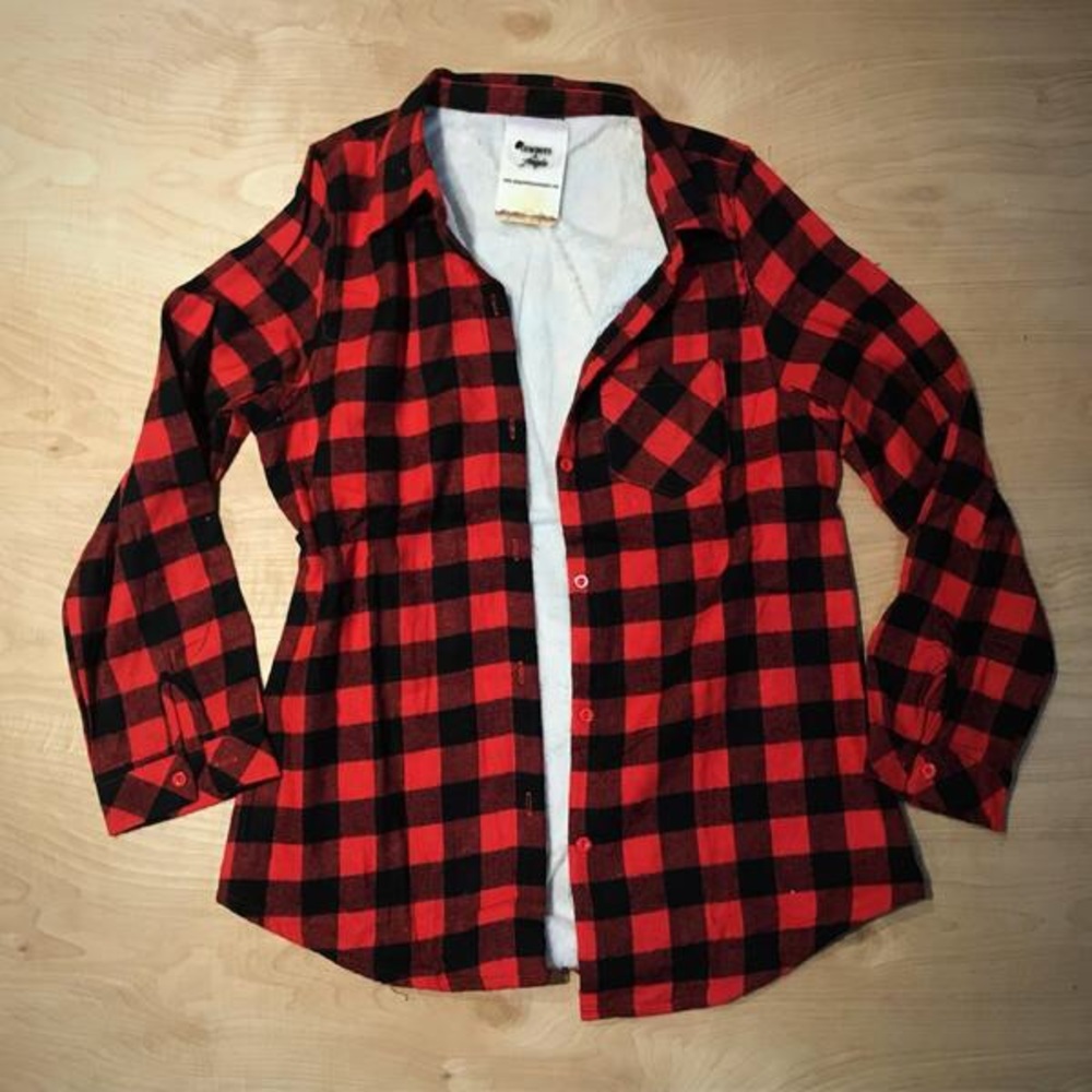 FUR LINED PLAID FLANNEL - Picture 3 of 4